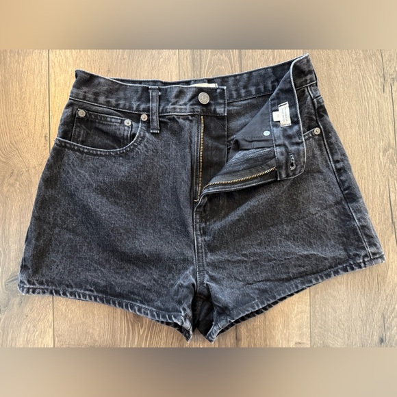 Madewell The Mom Jean Short Short Black/Gray Wash Size 26 - Picture 10 of 11